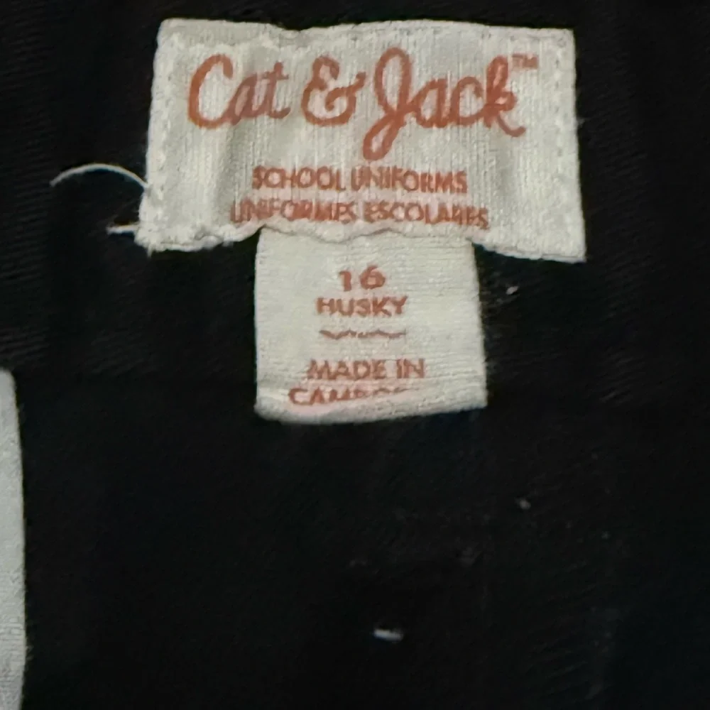 Cat & Jack Boys Casual Black Pants Sz 16 (husky) EUC Adjustable Waist